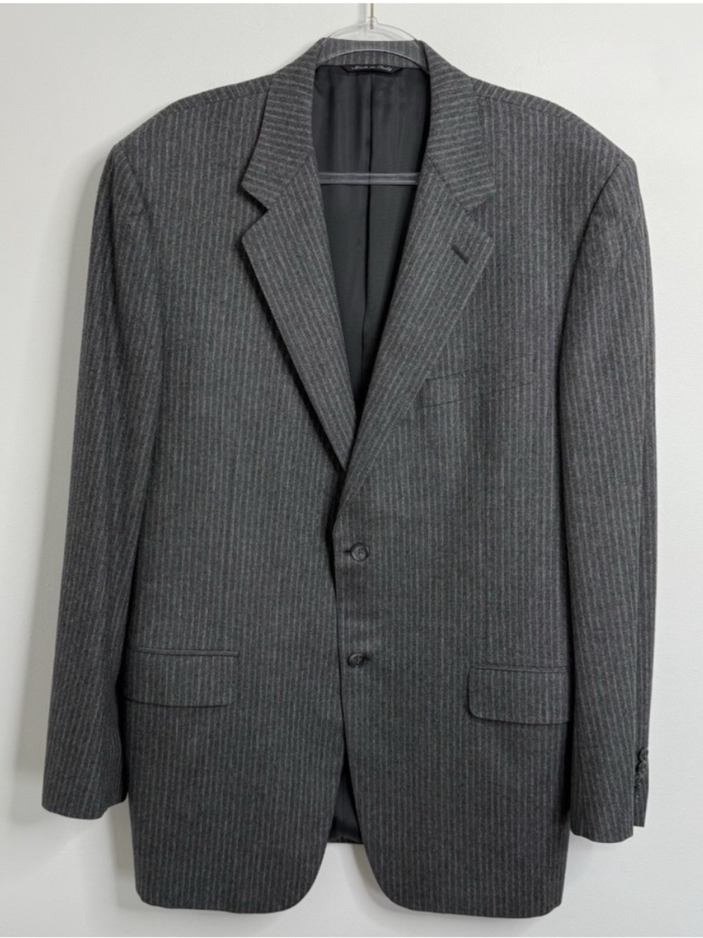 Canali Gray Pinstripe Pure Wool Blazer Sport Coat Jacket US 46 L Quiet Luxury